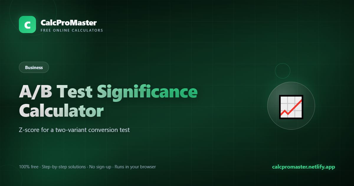 A/B Test Significance Calculator calculator — free online tool