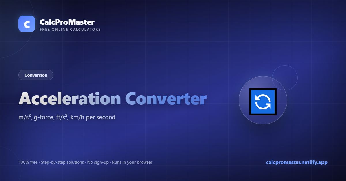 Acceleration Converter calculator — free online tool