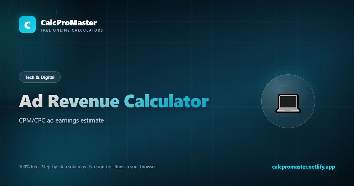 Ad Revenue Calculator calculator — free online tool