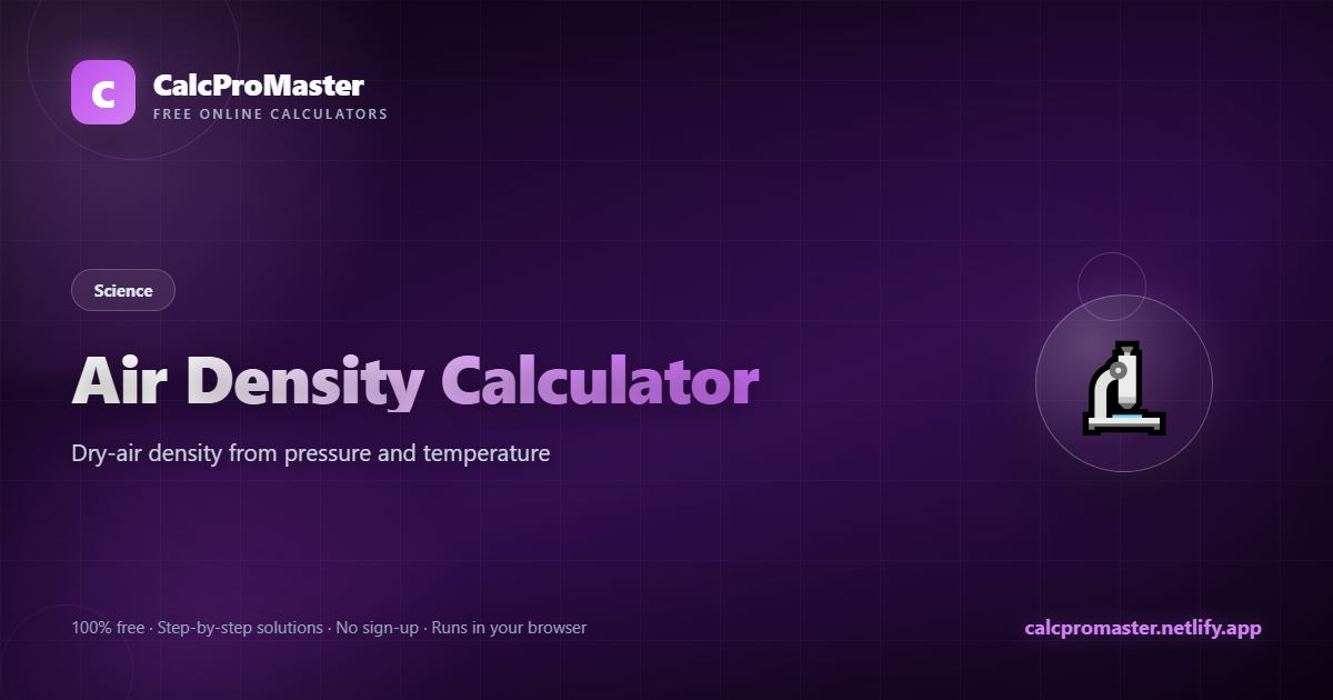 Air Density Calculator calculator — free online tool