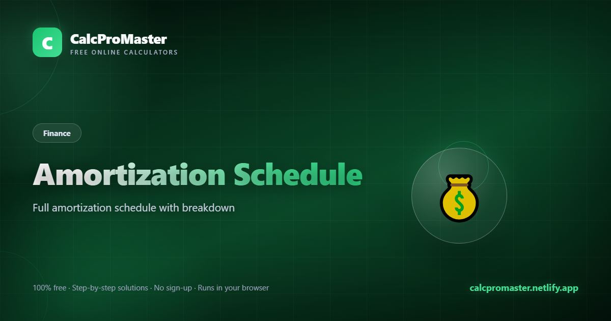 Amortization Schedule calculator — free online tool