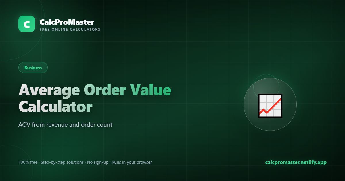 Average Order Value Calculator calculator — free online tool