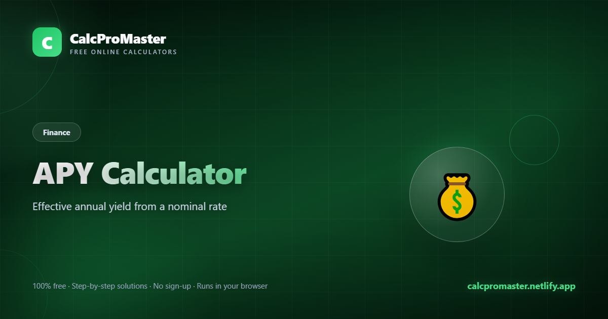 APY Calculator calculator — free online tool