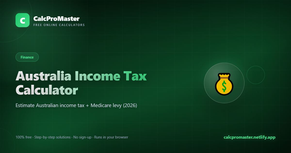 Australia Income Tax Calculator calculator — free online tool