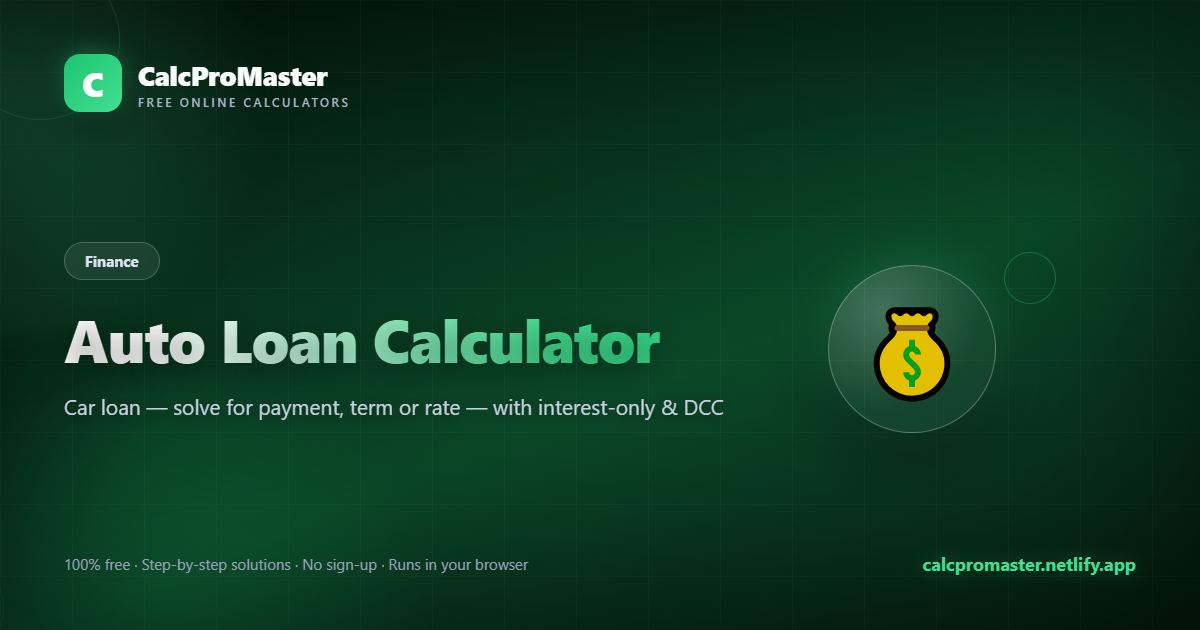 Auto Loan Calculator calculator — free online tool