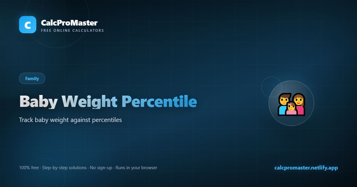 Baby Weight Percentile calculator — free online tool
