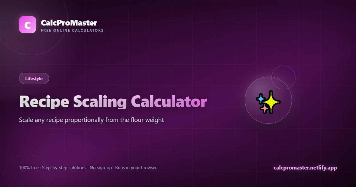 Recipe Scaling Calculator calculator — free online tool