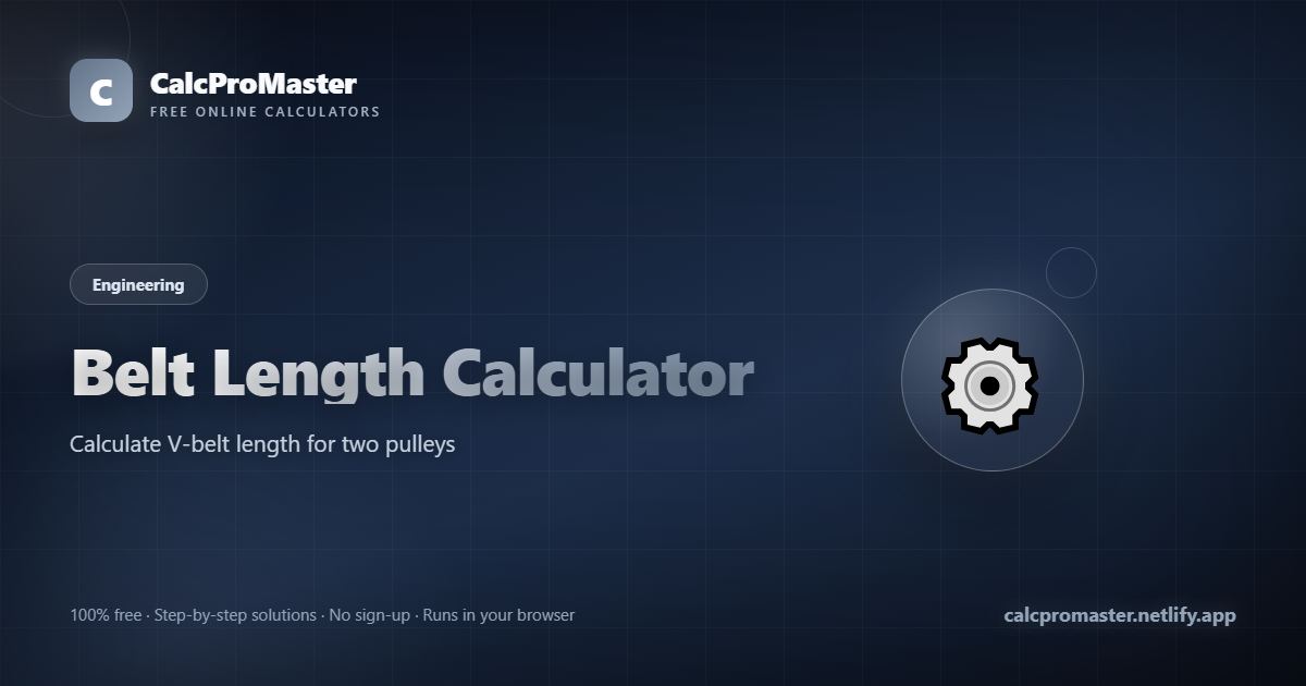 Belt Length Calculator calculator — free online tool