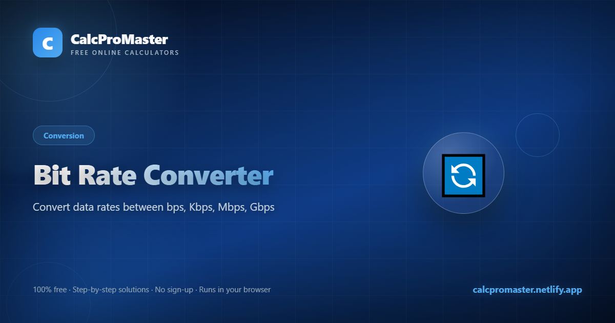 Bit Rate Converter calculator — free online tool