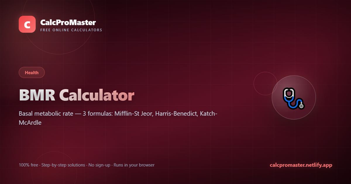 BMR Calculator calculator — free online tool
