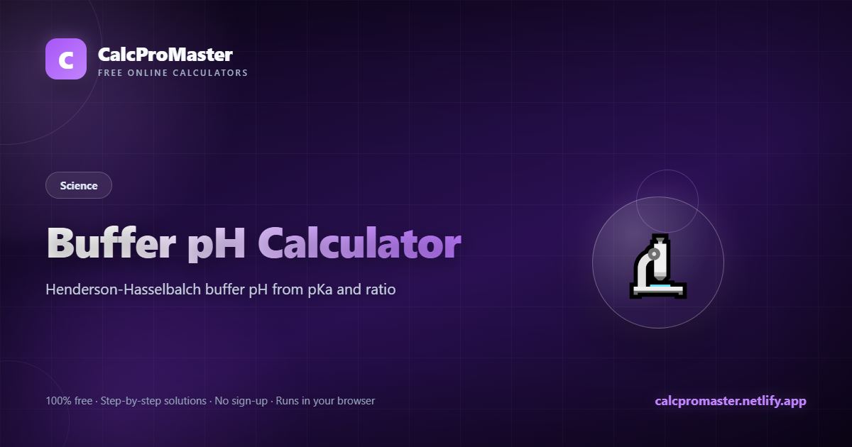 Buffer pH Calculator calculator — free online tool