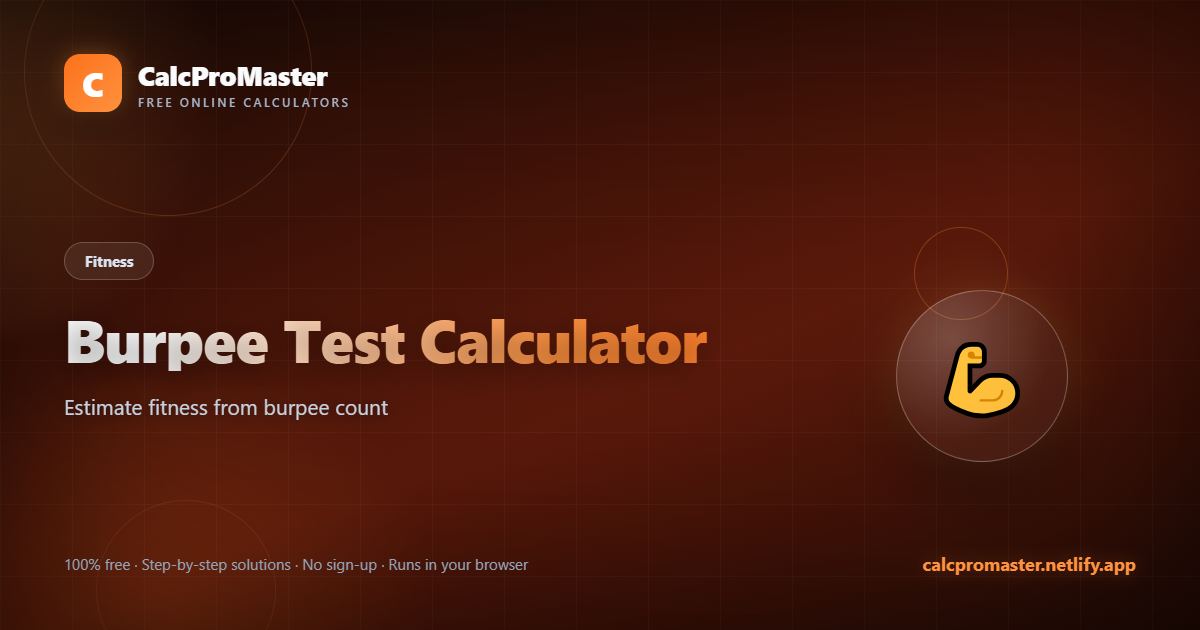 Burpee Test Calculator calculator — free online tool