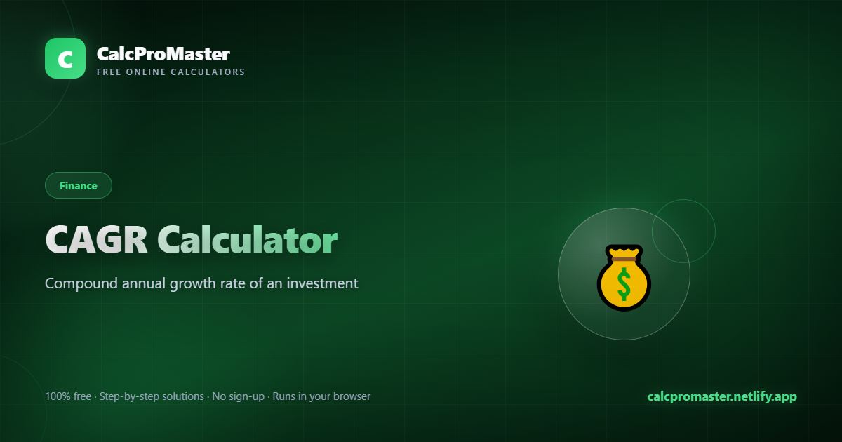 CAGR Calculator calculator — free online tool