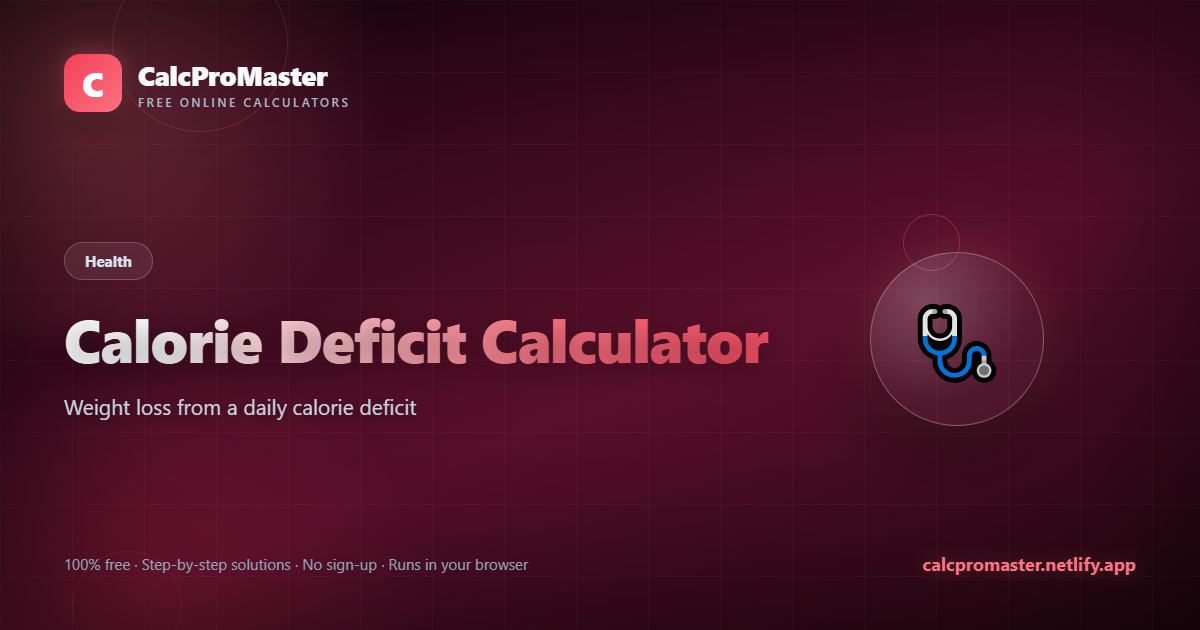 Calorie Deficit Calculator calculator — free online tool