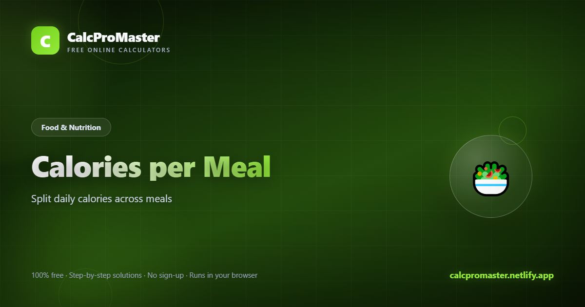 Calories per Meal calculator — free online tool