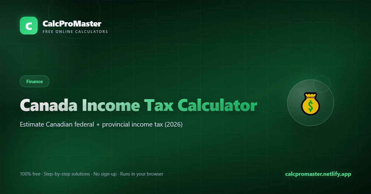 Canada Income Tax Calculator calculator — free online tool