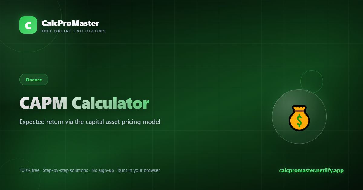 CAPM Calculator calculator — free online tool