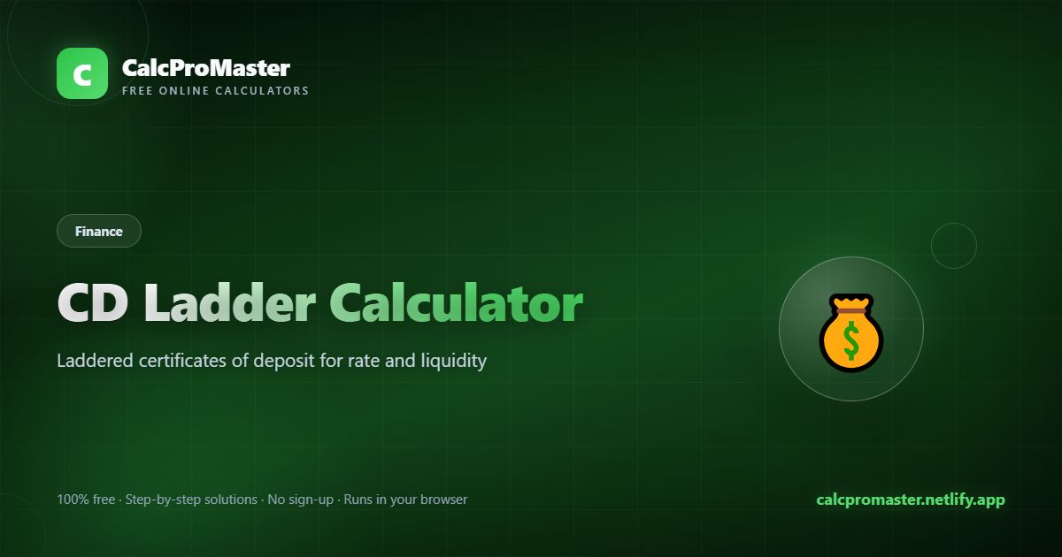CD Ladder Calculator calculator — free online tool