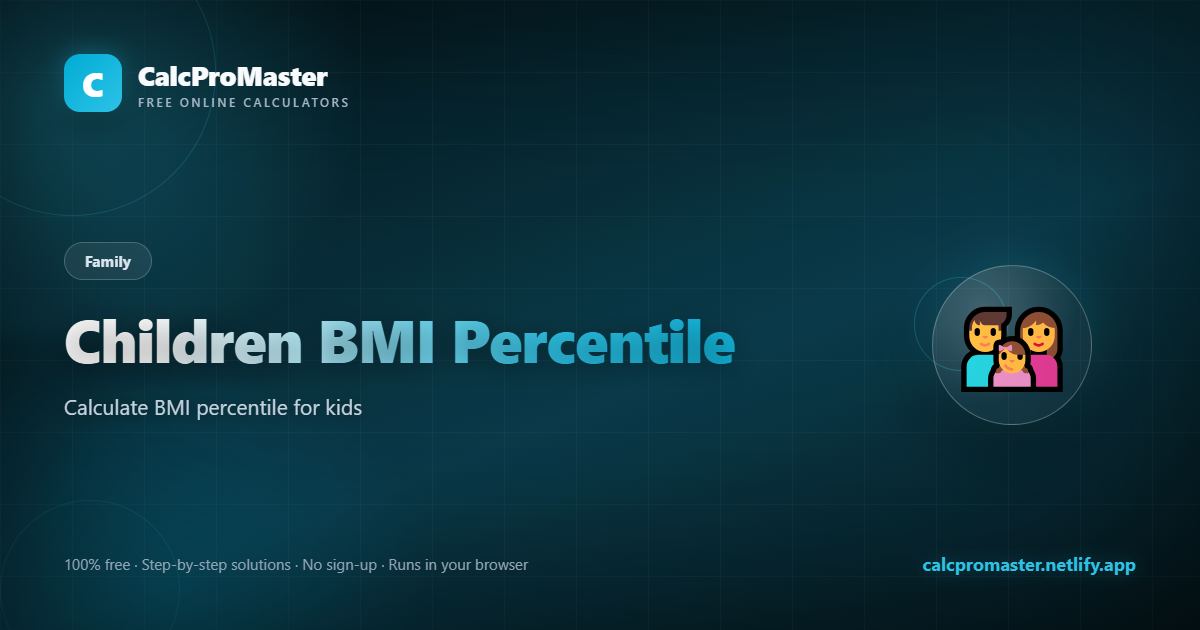 Children BMI Percentile calculator — free online tool