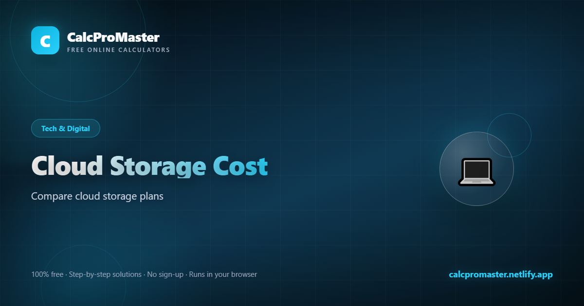 Cloud Storage Cost calculator — free online tool