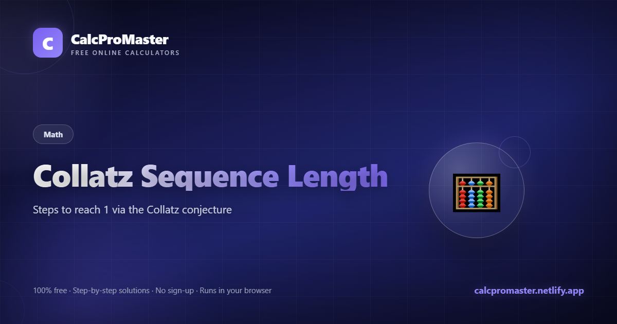 Collatz Sequence Length calculator — free online tool