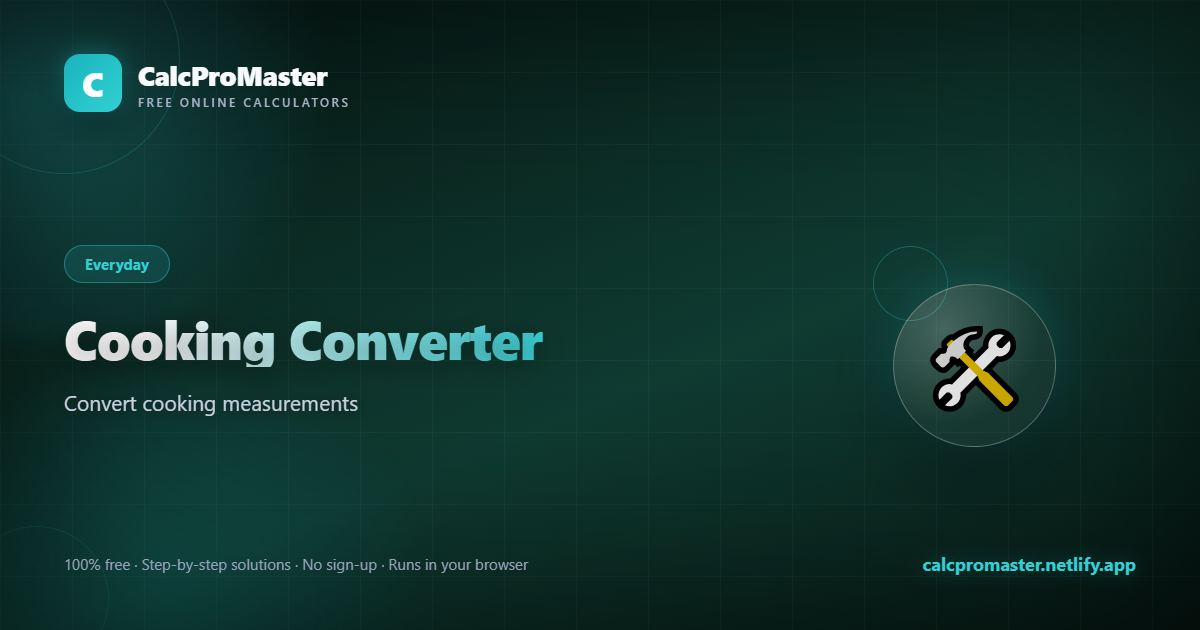 Cooking Converter calculator — free online tool