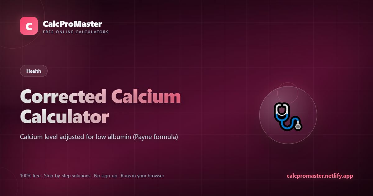 Corrected Calcium Calculator calculator — free online tool