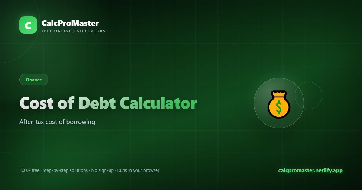 Cost of Debt Calculator calculator — free online tool