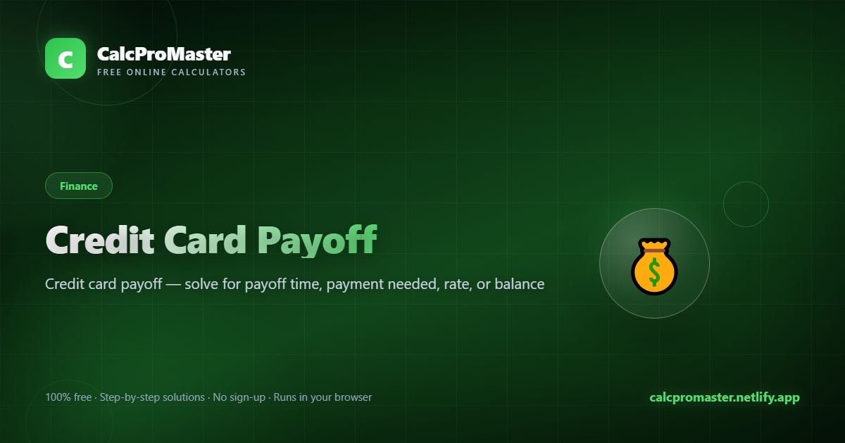 Credit Card Payoff calculator — free online tool