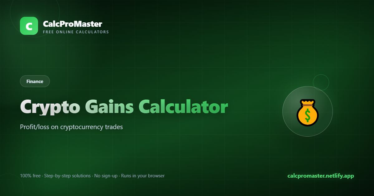 Crypto Gains Calculator calculator — free online tool