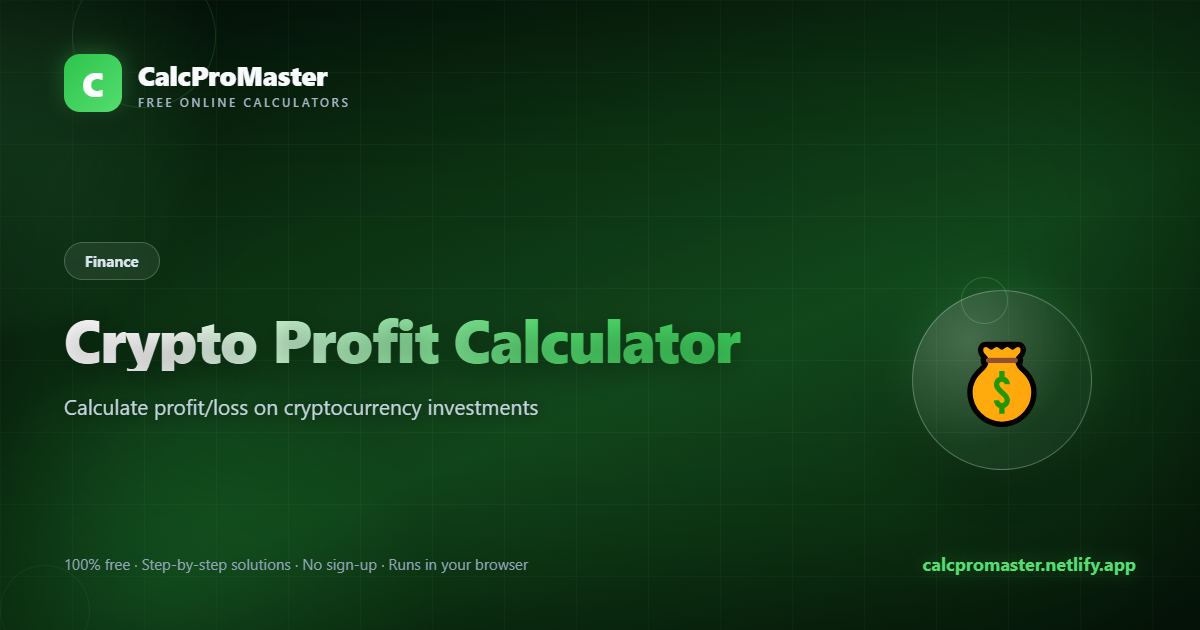 Crypto Profit Calculator calculator — free online tool