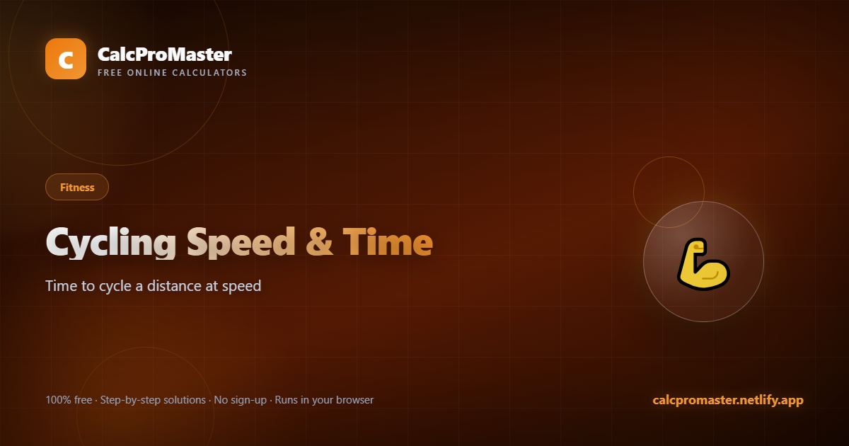 Cycling Speed & Time calculator — free online tool