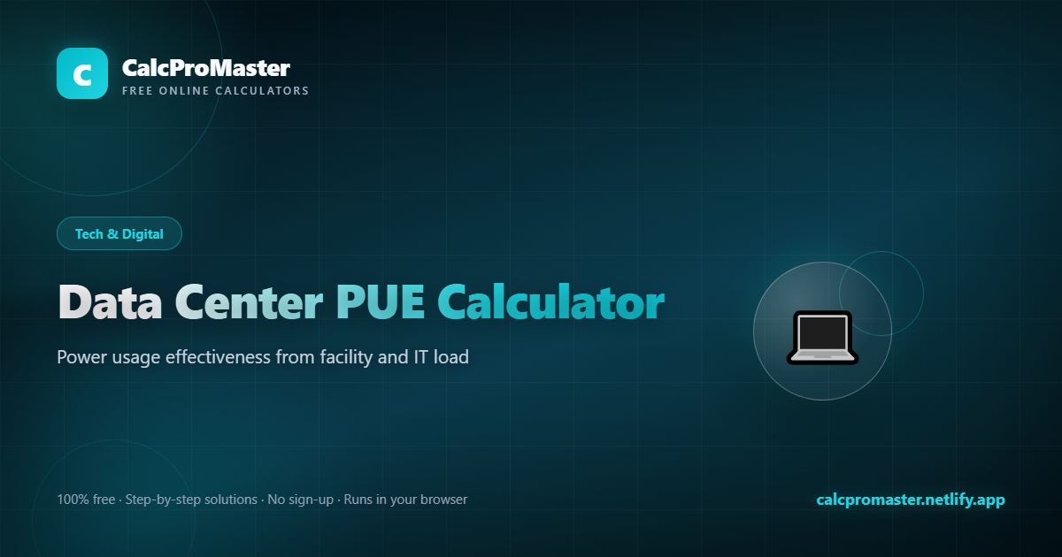 Data Center PUE Calculator calculator — free online tool
