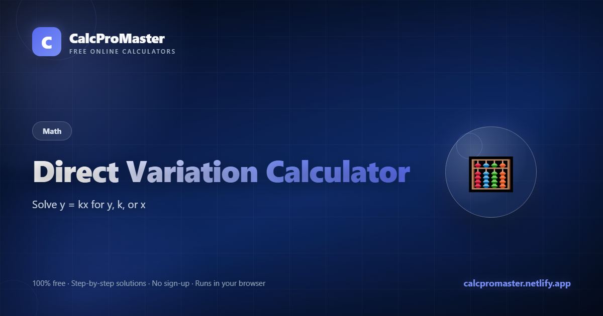 Direct Variation Calculator calculator — free online tool