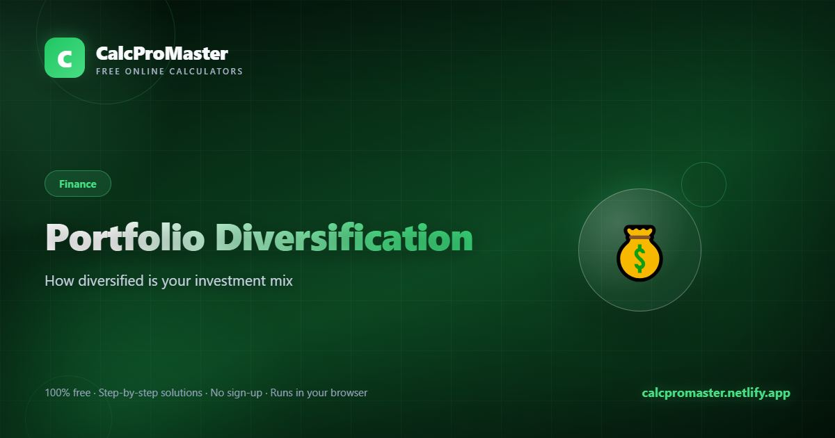 Portfolio Diversification calculator — free online tool