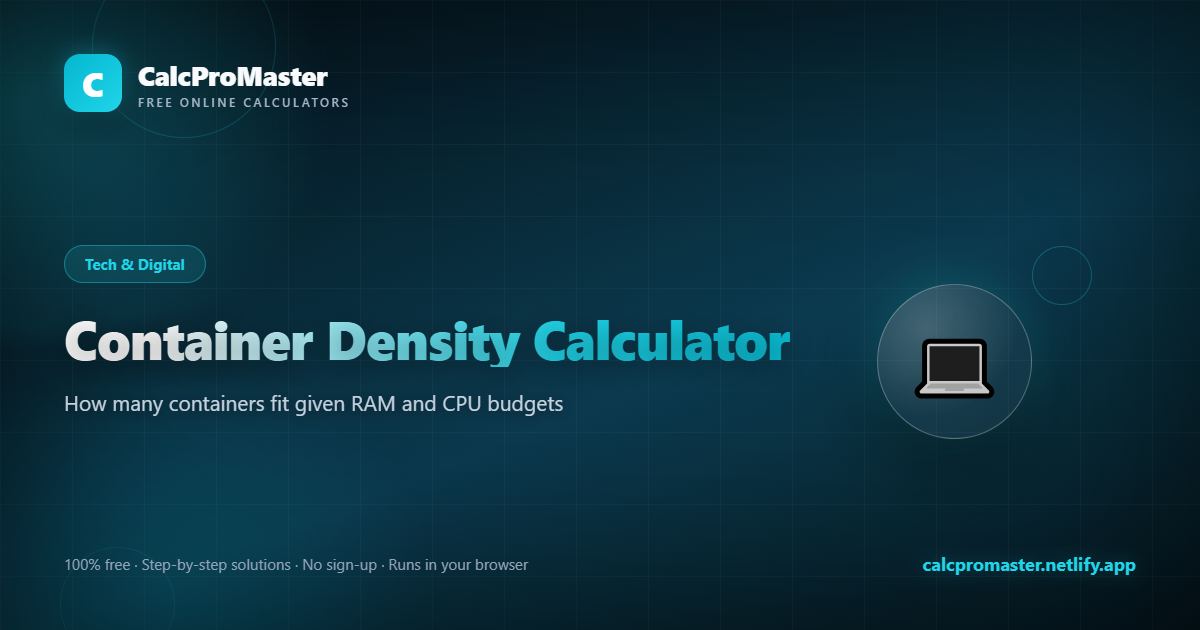 Container Density Calculator calculator — free online tool