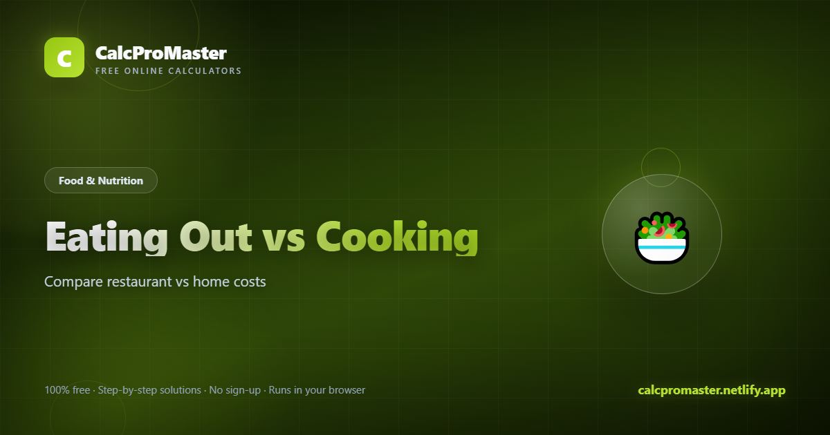 Eating Out vs Cooking calculator — free online tool