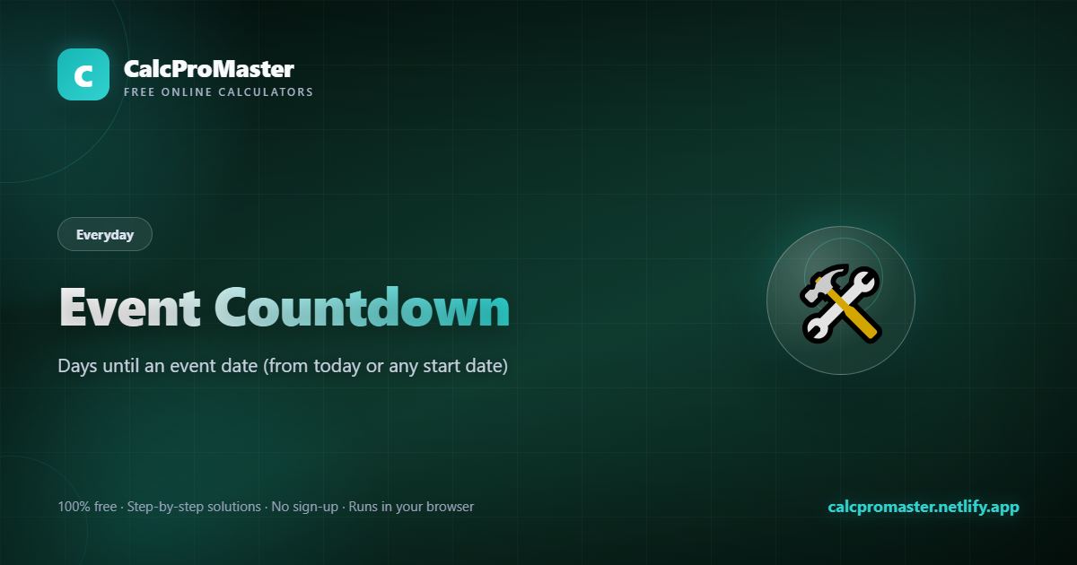 Event Countdown calculator — free online tool