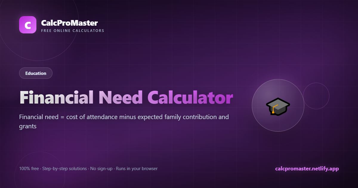 Financial Need Calculator calculator — free online tool