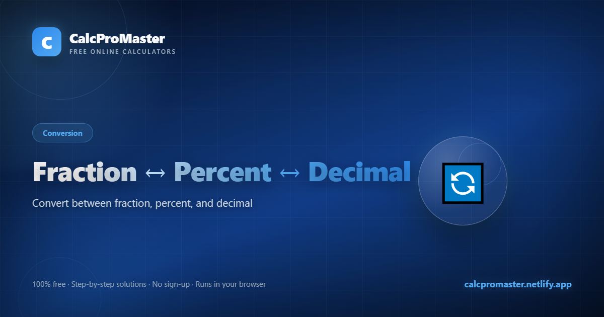 Fraction ↔ Percent ↔ Decimal calculator — free online tool