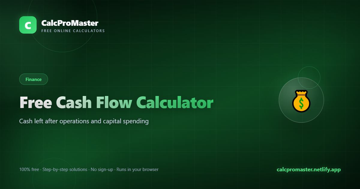 Free Cash Flow Calculator calculator — free online tool