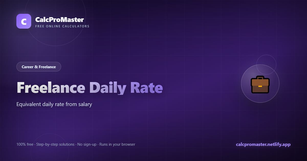 Freelance Daily Rate calculator — free online tool