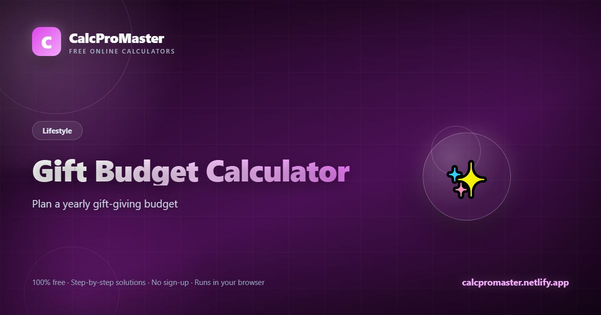 Gift Budget Calculator calculator — free online tool