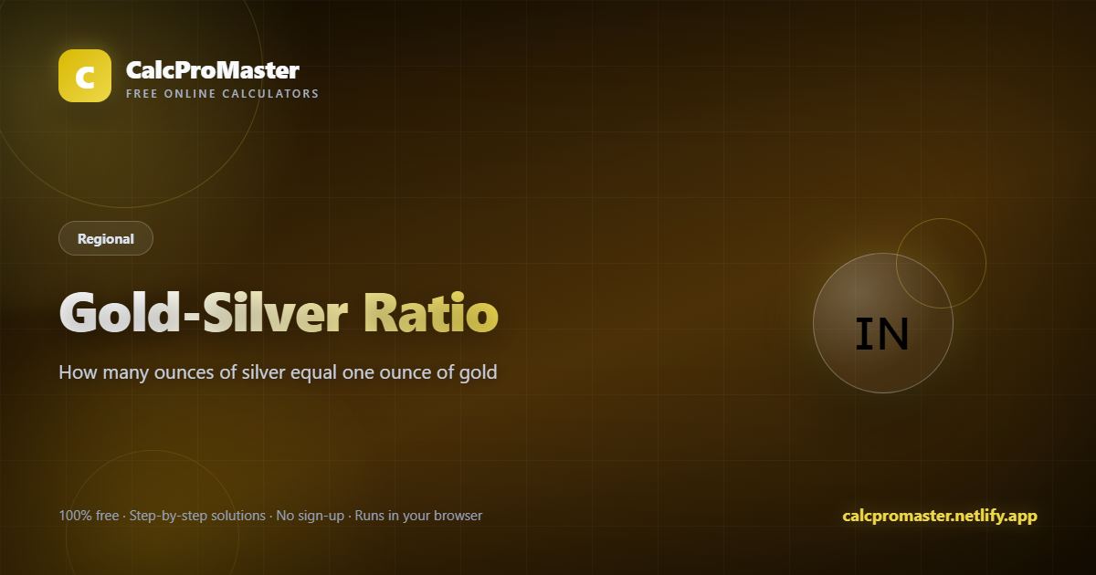 Gold-Silver Ratio calculator — free online tool