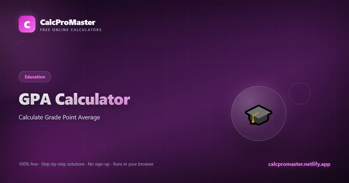 GPA Calculator calculator — free online tool