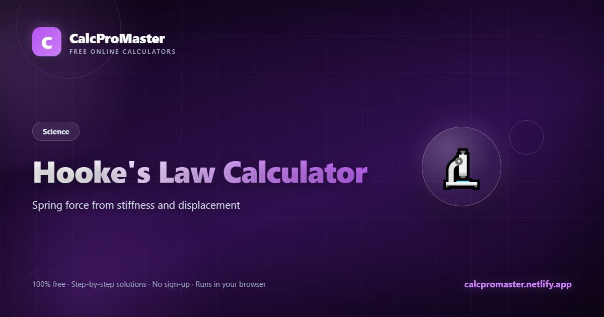 Hooke's Law Calculator calculator — free online tool