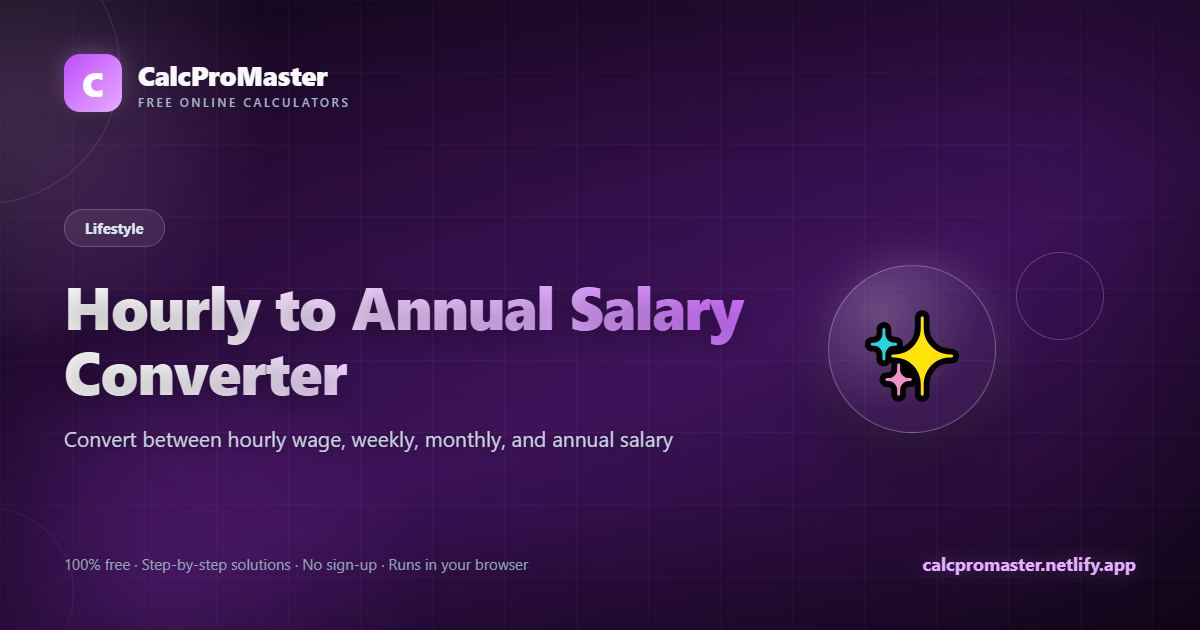 Hourly to Annual Salary Converter calculator — free online tool