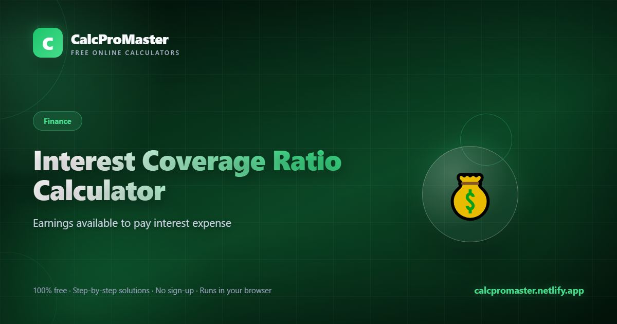 Interest Coverage Ratio Calculator calculator — free online tool