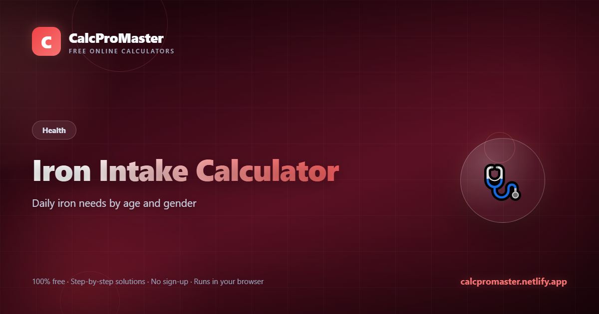 Iron Intake Calculator calculator — free online tool