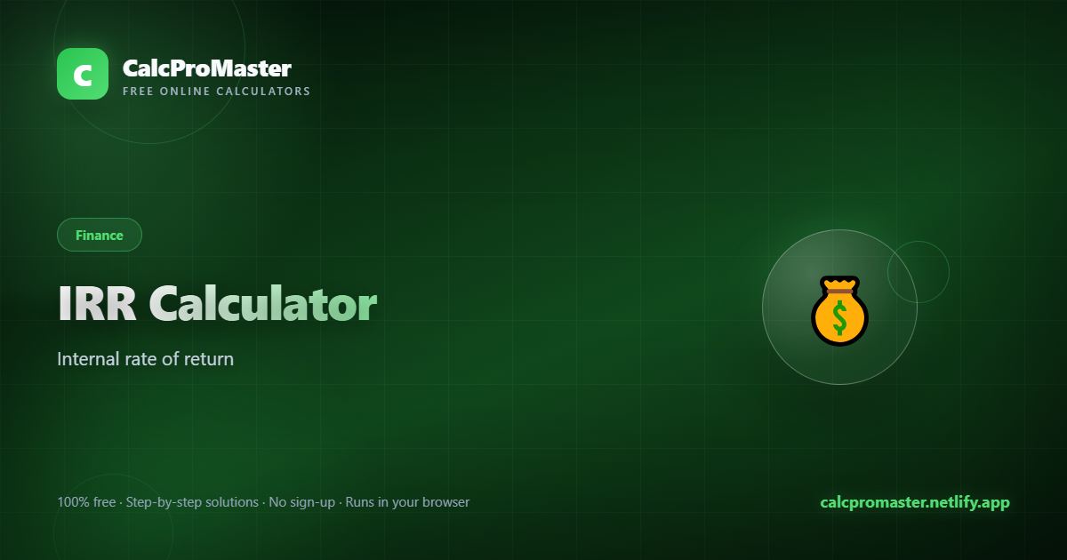 IRR Calculator calculator — free online tool